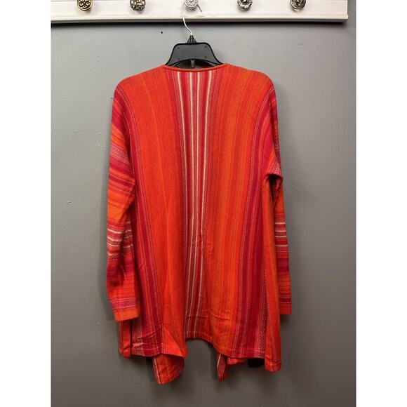 J Jill Waterfall Cardigan open Sweater Womens XS Petite Striped Knit Lightweight - Picture 2 of 7